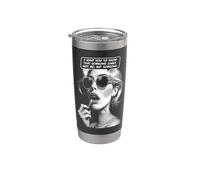 Someone Cares Not Me Sarcastic Commentaire Retro Pop Art Girl Gobelet isotherme en acier inoxydable double paroi