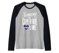 Someone in Cape Verde Loves Me Heart Flag Manche Raglan