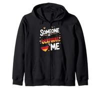 Someone in Germany Loves Me Heart Flag Romantic Sweat à Capuche