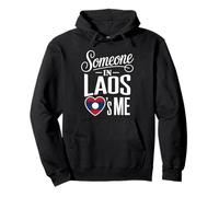 Someone in Laos Loves Me Heart Flag Long Distance Family Sweat à Capuche