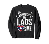 Someone in Laos Loves Me Heart Flag Long Distance Family Sweatshirt