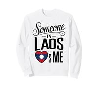 Someone in Laos Loves Me Heart Flag Long Distance Family Sweatshirt