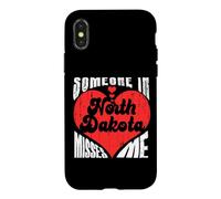 Someone in North Dakota Misses Me Cœur rétro Vintage Coque pour iPhone X/XS