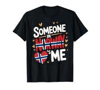 Someone in Norway Loves Me Norwegian Flag Heart T-Shirt