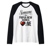 Someone in Papua New Guinea Loves Me Heart Flag Manche Raglan