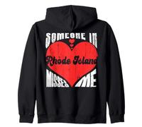 Someone in Rhode Island Misses Me Cœur Rétro Vintage Sweat à Capuche