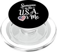 Someone in The USA is Me American Flag Heart PopSockets PopGrip pour MagSafe