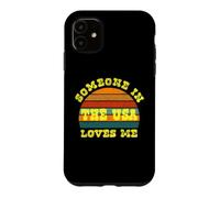 Someone in The USA Loves Me Vintage Sunset Coque pour iPhone 11