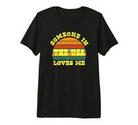 Someone in The USA Loves Me Vintage Sunset T-Shirt Haut de Gamme