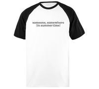 Someone Somewhere Baseball Unisex Tshirt Blanc Noir Chemise À Manches Courtes