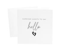 Someone wants to say hello - Carte d'annonce de bébé | Révélation de grossesse | Keeping A Little Secret | Going To Be A Dad Daddy Grandparents | Nouveau-né