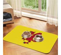 Somerset Tapis d'alimentation pour chien et chat Motif drapeau du comté - Imperméable et antidérapant - Sans taches - Séchage rapide - Distributeur d'eau pour chien