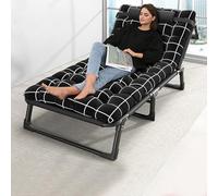 Somerway Lit de Camping, Lit Camping, Lits campings Pliable, Lits Pliant campings, Chaise Longue inclinable 4 Positions avec Oreiller pour, idéal pour Piscine, Plage, terrasse (Noir)