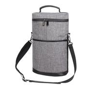 Somerway Sac isotherme en tissu Oxford avec fermeture éclair à double ouverture, manchon isotherme avec doublure en PVC, pour fête, pique-nique, restaurant, gris, 23 x 11 x 38cm, Sac isotherme à vin