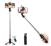 Somerway Selfie Stick Trépied 3-en-1 Télécommande sans Fil Selfie Stick Support De Téléphone avec Lumière De Remplissage pour L'enregistrement Vidéo en Streaming en Direct Le Noir
