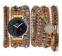Somesame Compatible avec Samsung Galaxy Watch 6/5/4/Active 2 40 mm 44 mm/Watch 6 Classic/Galaxy Watch 5 Pro 45 mm/Watch 4 Classic, bracelet bohème de 20 mm à 5 tours chakra pour homme et femme
