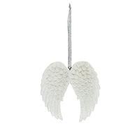 Something Different- Décoration à Suspendre | Double Aile d'ange pailletée | H : 13 cm, l : 7 cm, P : 1 cm | Lot de 24, AO_33327, Blanc