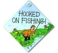 Something Different - Autocollant pour voiture 'Hooked On Fishing' - UTSD366 Multicolore G