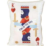 Something Different - Coussin "King of the Sofa", Cartes à jouer SD6799 (Taille unique) (Blanc/Bleu foncé)