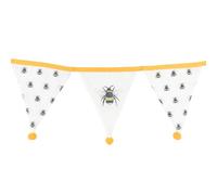 Something Different DP_08531 Lot de 1 Guirlande de fanions en Tissu Motif Abeilles Blanc et Jaune 18 x 160 x 0,25 cm