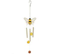 Something Different DP_29617 Carillon à Vent Motif Abeille et nid d'abeille Blanc et Jaune 45 x 12 x 1 cm