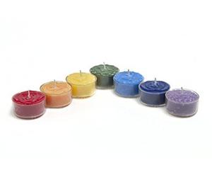 Something Different Lot de 7 bougies chauffe-plat parfumées chakra arc-en-ciel
