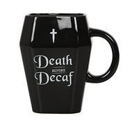 something different - Mug DEATH BEFORE DECAF (Taille unique) (Noir)