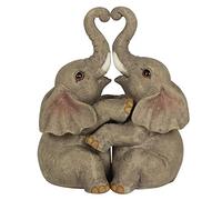 Something Different FO_66138 Lot de 2 décorations en Forme de Couple d'éléphants Gris 250 g