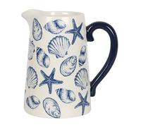 Something Different - Pichet à fleurs COASTAL CHARM (18 cm x 12 cm x 17 cm) (Blanc/Blanc/Bleu/Bleu)