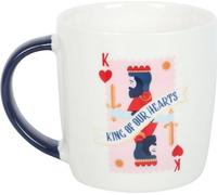 Something Different - Tasse à café "King Of Our Hearts", Set de cartes à jouer SD6956 (Taille unique) (Blanc/Bleu)