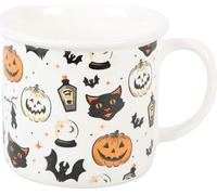 Something Different - Tasse à café "Spooky Cat And Pumpkin" SD6065 (Taille unique) (Blanc/Noir/Orange)
