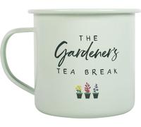 Something Different - Tasse à café "The Gardener's Tea Break", émail SD5577 (Taille unique) (Couleur crème/vert)