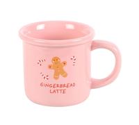 Something Different Wholesale Adorable tasse à latte rose en pain d'épices - Verres festifs pour les amateurs de café et de thé, tasse en céramique avec design charmant, capacité de 355 ml