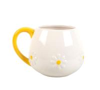 Something Different Wholesale Charmant mug printanier avec poignée jaune - Cadeau unique sur le thème de la marguerite