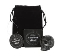 Something Different Wholesale Crâne en cristal de quartz fumé labradorite noire : pierre de mise à la terre, protection, pierre d'abondance, accessoire de bureau