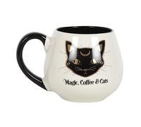 Something Different Wholesale Magic & Cats Tasse d'Halloween - Tasse gothique en céramique pour adultes - Tasse à café mignonne en forme de chat noir et blanc - Tasse à chat inhabituel
