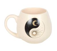 Something Different Wholesale Mug Yin & Yang avec motif soleil et croissant de lune, capacité de 500 ml - Tasse spirituelle inspirante pour la pleine conscience, l'équilibre et l'harmonie - Lavage à