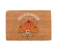 Something Different Wholesale Natural Autumn Days Paillasson Hello Pumpkin - Motif citrouille d'automne - Tapis en fibre de coco écologique pour décoration d'entrée saisonnière - Parfait pour