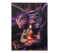 Something Different Wholesale Plaque sur toile Dragon Esprit 19 x 25 cm | Art du dragon Anne Stokes | Décoration murale sur toile | Impression trésor | Dragon blanc