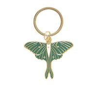 Something Different Wholesale Porte-clés Mystical Luna Moth - Breloque dorée émaillée sur porte-clés forêt sombre, accessoire parfait pour un cadeau dans la forêt, doré, S