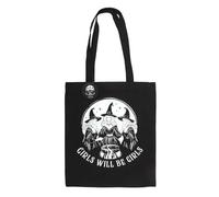 Something Different Wholesale Sac fourre-tout Girls Will Be Girls | Motif sorcière de sorcellerie | Cabas en polycoton | Cadeau féministe gothique | Sac écologique sorcière