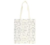 Something Different Wholesale Sac fourre-tout imprimé chat blanc | Sac de courses en polycoton | Sac fourre-tout fantaisie pour les amateurs de chats