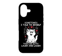 Sometimes I Talk to Myself and We Both Laugh Funny Black Cat Coque pour iPhone 17