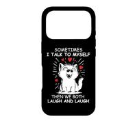 Sometimes I Talk to Myself and We Both Laugh Funny Black Cat Coque pour iPhone 17 Pro