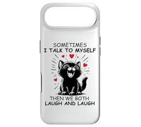 Sometimes I Talk to Myself and We Both Laugh Funny Black Cat Coque pour iPhone Air