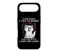 Sometimes I Talk to Myself and We Both Laugh Funny Black Cat Coque pour iPhone Air
