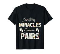 Sometimes Miracles Come in Pairs Twin Mom Dad Frère et sœur Drôle T-Shirt