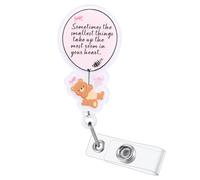 Sometimes The Smallest Things Take Up The Most Room in Your Heart - Enrouleur de badge amusant pour infirmière et médecin - Porte-badge rétractable - Clip pour RN LPN CNA MA ER OB EN NICU Labor and