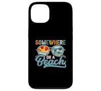 Somewhere on Beach Funny Summer Beach Family Vacances Coque pour iPhone 13