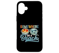 Somewhere on Beach Funny Summer Beach Family Vacances Coque pour iPhone 16 Plus